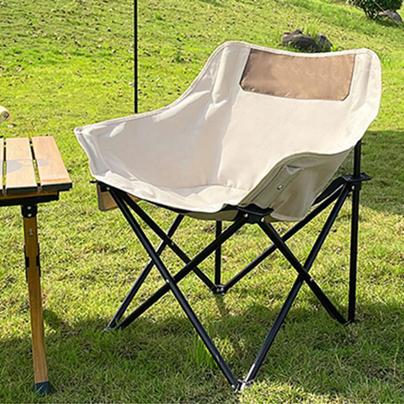 Folding Portable Camping Moon Chair Outdoor Home Leisure Back Chair Car Fishing Folding Chair