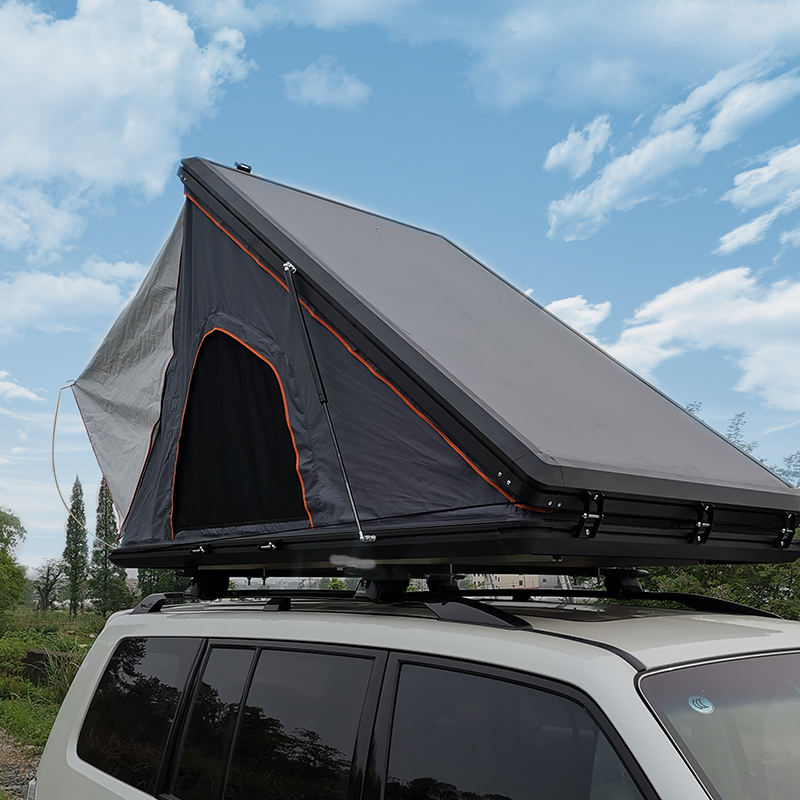 Outdoor Travel Car Rooftop Tent Folding Roof Top Tent Automatic Aluminum Alloy Hard Shell Triangle Roof Tent For Suv